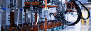 factory control system with buttons.